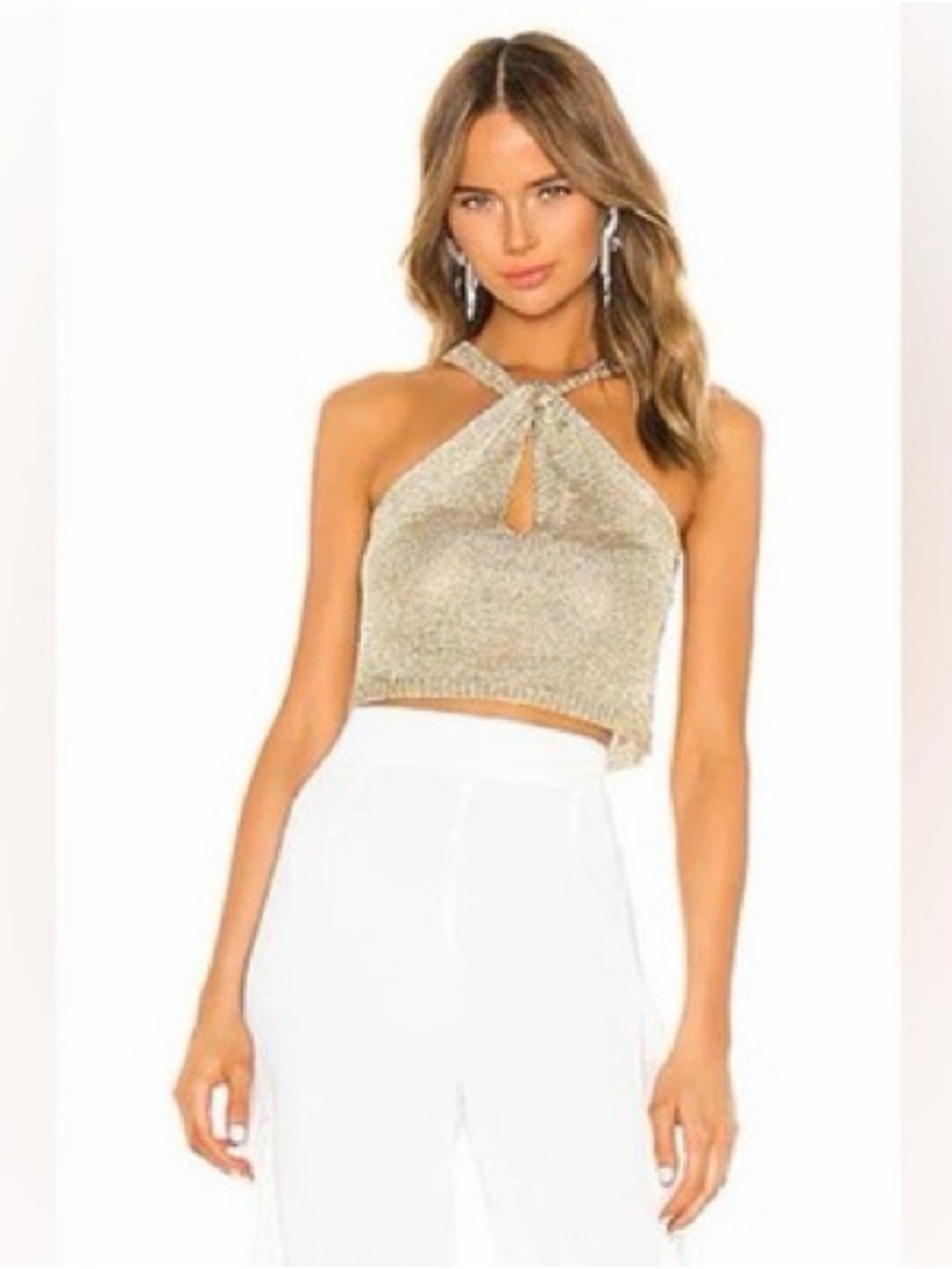 Superdown Marianna halter top gold knit - Picture 4 of 7